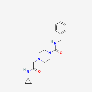 molecular formula C21H32N4O2 B6964104 N-[(4-tert-butylphenyl)methyl]-4-[2-(cyclopropylamino)-2-oxoethyl]piperazine-1-carboxamide 
