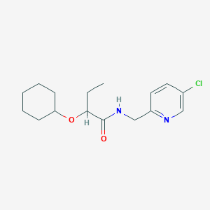 molecular formula C16H23ClN2O2 B6964278 N-[(5-chloropyridin-2-yl)methyl]-2-cyclohexyloxybutanamide 