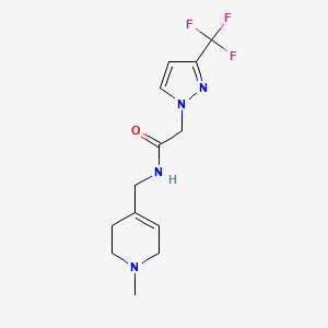 molecular formula C13H17F3N4O B6964398 N-[(1-methyl-3,6-dihydro-2H-pyridin-4-yl)methyl]-2-[3-(trifluoromethyl)pyrazol-1-yl]acetamide 
