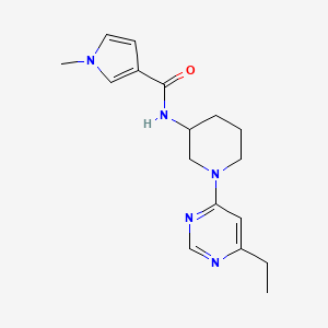 molecular formula C17H23N5O B6965170 N-[1-(6-ethylpyrimidin-4-yl)piperidin-3-yl]-1-methylpyrrole-3-carboxamide 