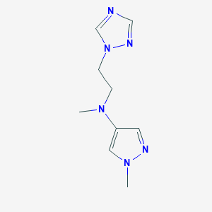 molecular formula C9H14N6 B6965251 N,1-dimethyl-N-[2-(1,2,4-triazol-1-yl)ethyl]pyrazol-4-amine 