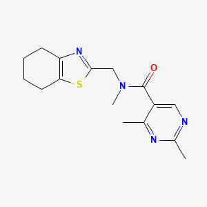 molecular formula C16H20N4OS B6965444 N,2,4-trimethyl-N-(4,5,6,7-tetrahydro-1,3-benzothiazol-2-ylmethyl)pyrimidine-5-carboxamide 