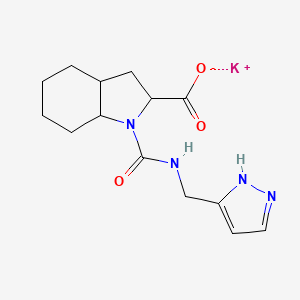 molecular formula C14H19KN4O3 B6966663 potassium;1-(1H-pyrazol-5-ylmethylcarbamoyl)-2,3,3a,4,5,6,7,7a-octahydroindole-2-carboxylate 