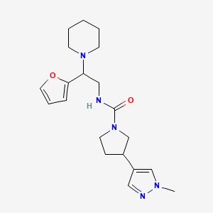 molecular formula C20H29N5O2 B6967503 N-[2-(furan-2-yl)-2-piperidin-1-ylethyl]-3-(1-methylpyrazol-4-yl)pyrrolidine-1-carboxamide 