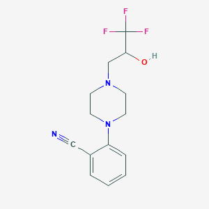 molecular formula C14H16F3N3O B6967956 2-[4-(3,3,3-Trifluoro-2-hydroxypropyl)piperazin-1-yl]benzonitrile 