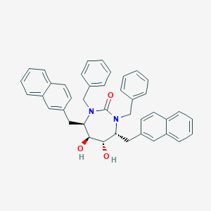 molecular formula C41H38N2O3 B069680 2H-1,3-Diazepin-2-one, hexahydro-5,6-dihydroxy-4,7-bis(2-naphthalenylmethyl)-1,3-bis(phenylmethyl)-, (4R,5S,6S,7R)- CAS No. 167826-61-1