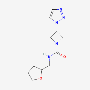 molecular formula C11H17N5O2 B6969115 N-(oxolan-2-ylmethyl)-3-(triazol-1-yl)azetidine-1-carboxamide 