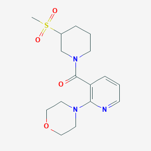 molecular formula C16H23N3O4S B6969213 (3-Methylsulfonylpiperidin-1-yl)-(2-morpholin-4-ylpyridin-3-yl)methanone 