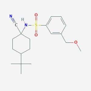molecular formula C19H28N2O3S B6970239 N-(4-tert-butyl-1-cyanocyclohexyl)-3-(methoxymethyl)benzenesulfonamide 
