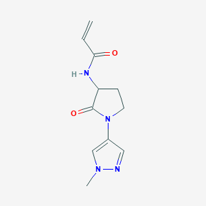 molecular formula C11H14N4O2 B6970420 N-[1-(1-methylpyrazol-4-yl)-2-oxopyrrolidin-3-yl]prop-2-enamide 