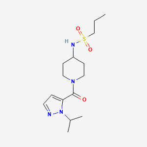 molecular formula C15H26N4O3S B6971875 N-[1-(2-propan-2-ylpyrazole-3-carbonyl)piperidin-4-yl]propane-1-sulfonamide 