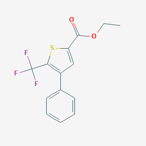 molecular formula C14H11F3O2S B069722 Ethyl 4-phenyl-5-(trifluoromethyl)thiophene-2-carboxylate CAS No. 167279-18-7