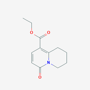 molecular formula C12H15NO3 B069724 Ethyl 6-oxo-2,3,4,6-tetrahydro-1H-quinolizine-9-carboxylate CAS No. 164366-29-4