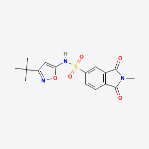 molecular formula C16H17N3O5S B6972801 N-(3-tert-butyl-1,2-oxazol-5-yl)-2-methyl-1,3-dioxoisoindole-5-sulfonamide 