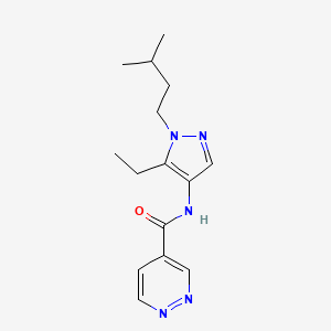molecular formula C15H21N5O B6972863 N-[5-ethyl-1-(3-methylbutyl)pyrazol-4-yl]pyridazine-4-carboxamide 