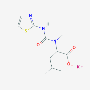 molecular formula C11H16KN3O3S B6973435 Potassium;4-methyl-2-[methyl(1,3-thiazol-2-ylcarbamoyl)amino]pentanoate 