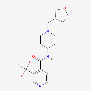 molecular formula C17H22F3N3O2 B6973565 N-[1-(oxolan-3-ylmethyl)piperidin-4-yl]-3-(trifluoromethyl)pyridine-4-carboxamide 