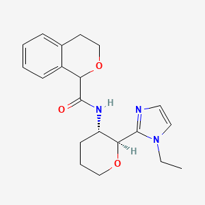 molecular formula C20H25N3O3 B6973571 N-[(2S,3S)-2-(1-ethylimidazol-2-yl)oxan-3-yl]-3,4-dihydro-1H-isochromene-1-carboxamide 
