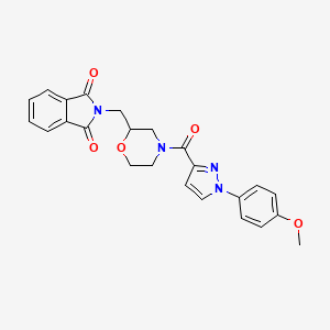 molecular formula C24H22N4O5 B6973599 2-[[4-[1-(4-Methoxyphenyl)pyrazole-3-carbonyl]morpholin-2-yl]methyl]isoindole-1,3-dione 
