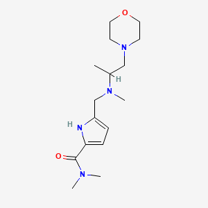 molecular formula C16H28N4O2 B6973737 N,N-dimethyl-5-[[methyl(1-morpholin-4-ylpropan-2-yl)amino]methyl]-1H-pyrrole-2-carboxamide 