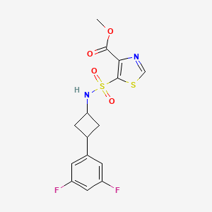 molecular formula C15H14F2N2O4S2 B6973803 Methyl 5-[[3-(3,5-difluorophenyl)cyclobutyl]sulfamoyl]-1,3-thiazole-4-carboxylate 