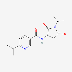 molecular formula C16H21N3O3 B6973808 N-(2,5-dioxo-1-propan-2-ylpyrrolidin-3-yl)-6-propan-2-ylpyridine-3-carboxamide 