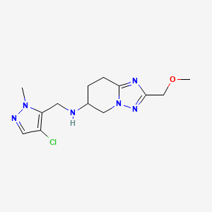 molecular formula C13H19ClN6O B6973904 N-[(4-chloro-2-methylpyrazol-3-yl)methyl]-2-(methoxymethyl)-5,6,7,8-tetrahydro-[1,2,4]triazolo[1,5-a]pyridin-6-amine 