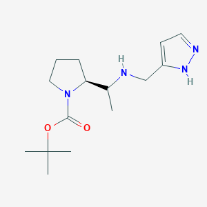 molecular formula C15H26N4O2 B6973980 tert-butyl (2S)-2-[1-(1H-pyrazol-5-ylmethylamino)ethyl]pyrrolidine-1-carboxylate 