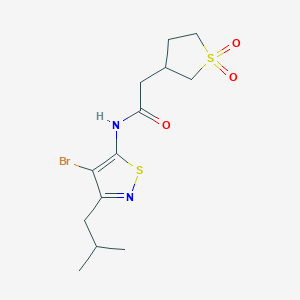 molecular formula C13H19BrN2O3S2 B6974165 N-[4-bromo-3-(2-methylpropyl)-1,2-thiazol-5-yl]-2-(1,1-dioxothiolan-3-yl)acetamide 