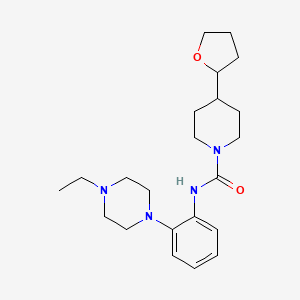 molecular formula C22H34N4O2 B6974397 N-[2-(4-ethylpiperazin-1-yl)phenyl]-4-(oxolan-2-yl)piperidine-1-carboxamide 