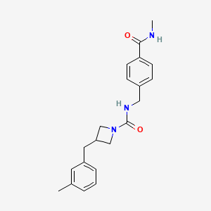 molecular formula C21H25N3O2 B6974450 N-[[4-(methylcarbamoyl)phenyl]methyl]-3-[(3-methylphenyl)methyl]azetidine-1-carboxamide 