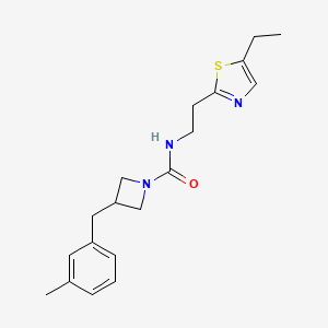 molecular formula C19H25N3OS B6974488 N-[2-(5-ethyl-1,3-thiazol-2-yl)ethyl]-3-[(3-methylphenyl)methyl]azetidine-1-carboxamide 