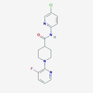 molecular formula C16H16ClFN4O B6974499 N-(5-chloropyridin-2-yl)-1-(3-fluoropyridin-2-yl)piperidine-4-carboxamide 