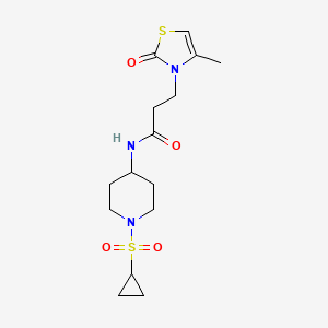 molecular formula C15H23N3O4S2 B6974594 N-(1-cyclopropylsulfonylpiperidin-4-yl)-3-(4-methyl-2-oxo-1,3-thiazol-3-yl)propanamide 