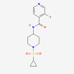 molecular formula C14H18FN3O3S B6974610 N-(1-cyclopropylsulfonylpiperidin-4-yl)-3-fluoropyridine-4-carboxamide 