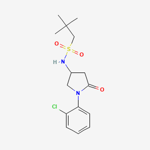 molecular formula C15H21ClN2O3S B6974713 N-[1-(2-chlorophenyl)-5-oxopyrrolidin-3-yl]-2,2-dimethylpropane-1-sulfonamide 