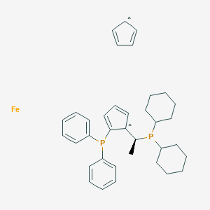 molecular formula C36H44FeP2 B069750 (S)-(+)-1-[(R)-2-(Diphenylphosphino)ferrocenyl]ethyldicyclohexylphosphine CAS No. 162291-02-3