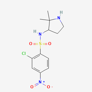 molecular formula C12H16ClN3O4S B6975288 2-chloro-N-(2,2-dimethylpyrrolidin-3-yl)-4-nitrobenzenesulfonamide 