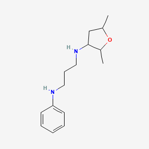 molecular formula C15H24N2O B6975302 N-(2,5-dimethyloxolan-3-yl)-N'-phenylpropane-1,3-diamine 
