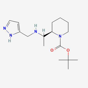 molecular formula C16H28N4O2 B6975314 tert-butyl (2R)-2-[1-(1H-pyrazol-5-ylmethylamino)ethyl]piperidine-1-carboxylate 