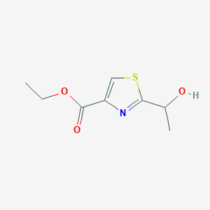 molecular formula C8H11NO3S B069756 Ethyl 2-(1-hydroxyethyl)thiazole-4-carboxylate CAS No. 161891-80-1