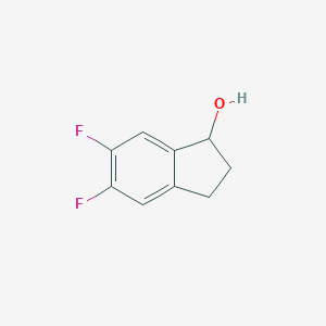 molecular formula C9H8F2O B069781 5,6-Difluoro-1-hydroxyindane CAS No. 173996-14-0