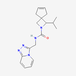 molecular formula C18H23N5O B6978480 3-propan-2-yl-N-([1,2,4]triazolo[4,3-a]pyridin-3-ylmethyl)-2-azaspiro[3.4]oct-6-ene-2-carboxamide 