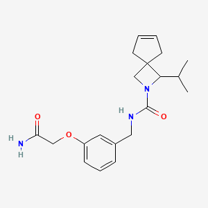 molecular formula C20H27N3O3 B6978504 N-[[3-(2-amino-2-oxoethoxy)phenyl]methyl]-3-propan-2-yl-2-azaspiro[3.4]oct-6-ene-2-carboxamide 