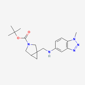 molecular formula C18H25N5O2 B6978738 Tert-butyl 1-[[(1-methylbenzotriazol-5-yl)amino]methyl]-3-azabicyclo[3.1.0]hexane-3-carboxylate 