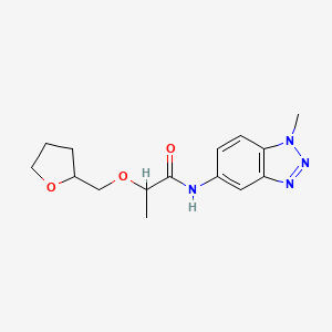 molecular formula C15H20N4O3 B6978770 N-(1-methylbenzotriazol-5-yl)-2-(oxolan-2-ylmethoxy)propanamide 