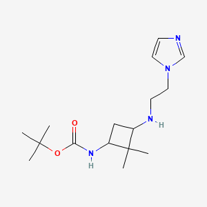 molecular formula C16H28N4O2 B6978852 tert-butyl N-[3-(2-imidazol-1-ylethylamino)-2,2-dimethylcyclobutyl]carbamate 