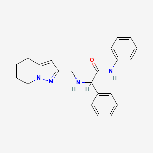 molecular formula C22H24N4O B6978907 N,2-diphenyl-2-(4,5,6,7-tetrahydropyrazolo[1,5-a]pyridin-2-ylmethylamino)acetamide 