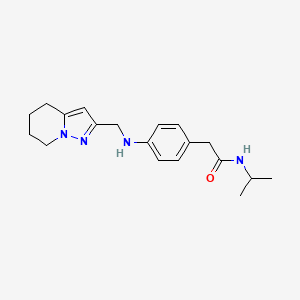 molecular formula C19H26N4O B6979031 N-propan-2-yl-2-[4-(4,5,6,7-tetrahydropyrazolo[1,5-a]pyridin-2-ylmethylamino)phenyl]acetamide 