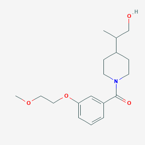 molecular formula C18H27NO4 B6979334 [4-(1-Hydroxypropan-2-yl)piperidin-1-yl]-[3-(2-methoxyethoxy)phenyl]methanone 